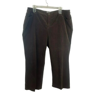 Charter Club Corduroy Pants Women Plus 24 Brown Classic Fit Straight Leg Stretch